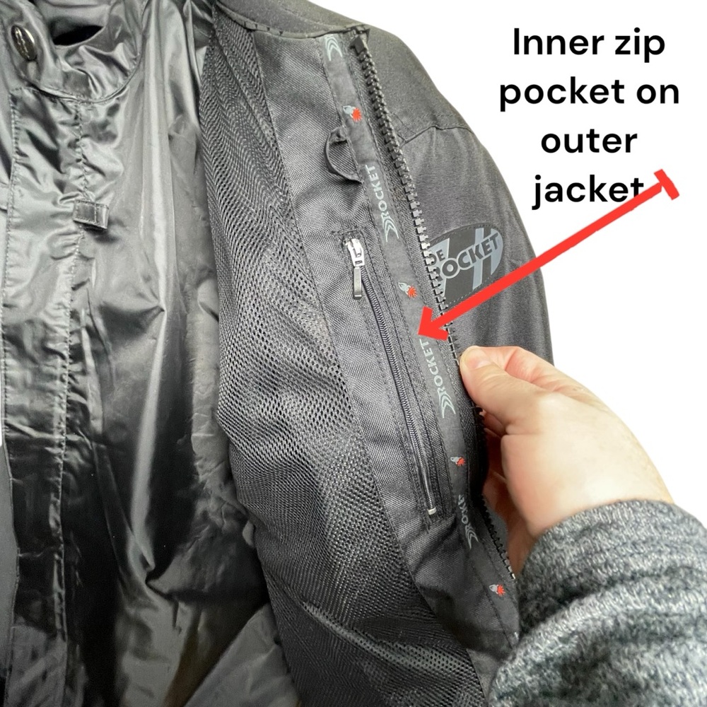 Joe Rocket Mens NWT Velocity Mesh Padded Street Motorcycle Jacket & Liner Sz L - Picture 5 of 16